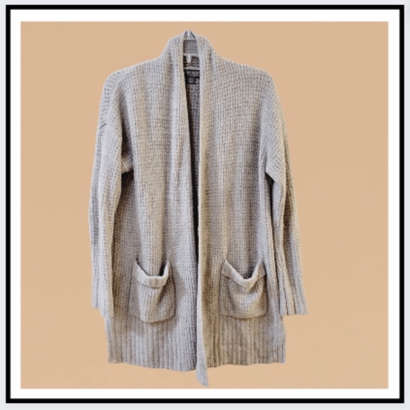 Barefoot Dreams CozyChic Lite Long Weekend Cardi Heathered Pewter - Picture 4 of 7